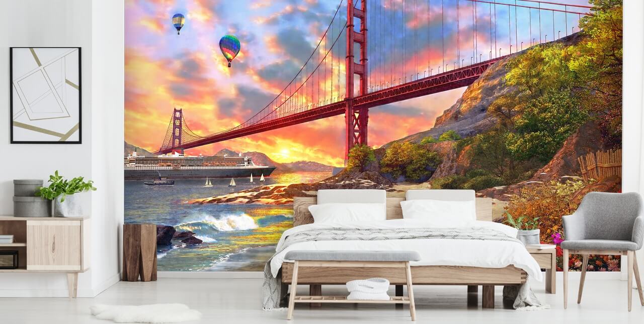 strand i San Francisco ser på bro tapet