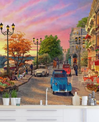 solnedgang ved elven Siene i paris tapet solnedgang ved elven Siene i paris tapet