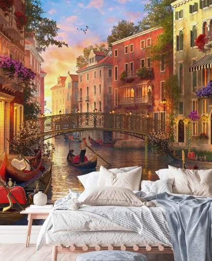 romantic digital art of venetian canal and bridge wallpaper romantic digital art of venetian canal and bridge wallpaper