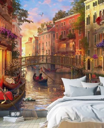 romantic digital art of venetian canal and bridge wallpaper romantic digital art of venetian canal and bridge wallpaper