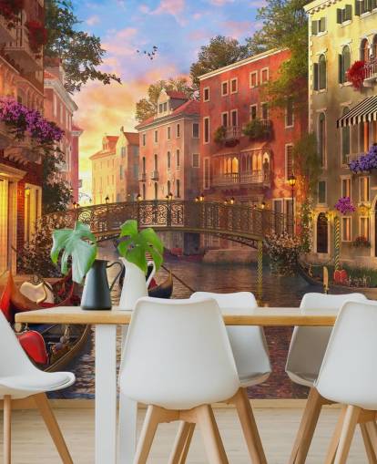 romantic digital art of venetian canal and bridge wallpaper romantic digital art of venetian canal and bridge wallpaper