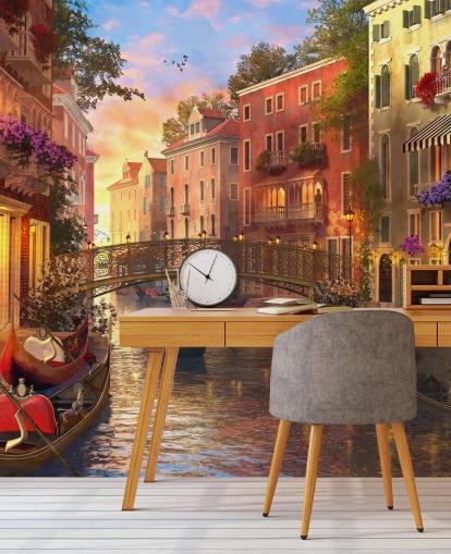 arte digitale romantica del canale veneziano e carta da parati ponte arte digitale romantica del canale veneziano e carta da parati ponte