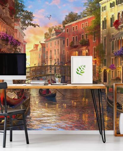 romantic digital art of venetian canal and bridge wallpaper romantic digital art of venetian canal and bridge wallpaper