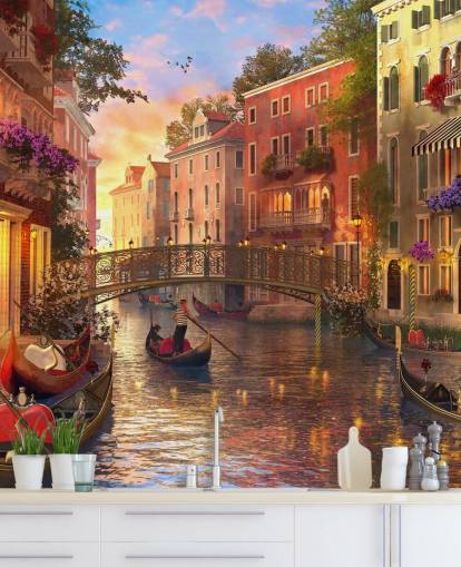 romantic digital art of venetian canal and bridge wallpaper romantic digital art of venetian canal and bridge wallpaper