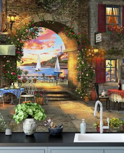 romantische europese stad behang romantische europese stad behang