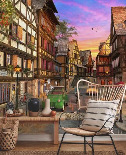 rua no passado papel de parede