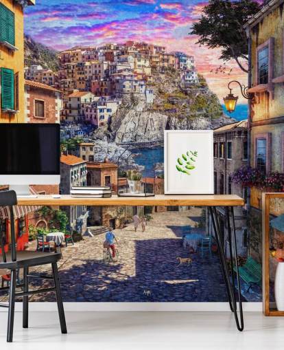 papel de parede de rua italiano tradicional