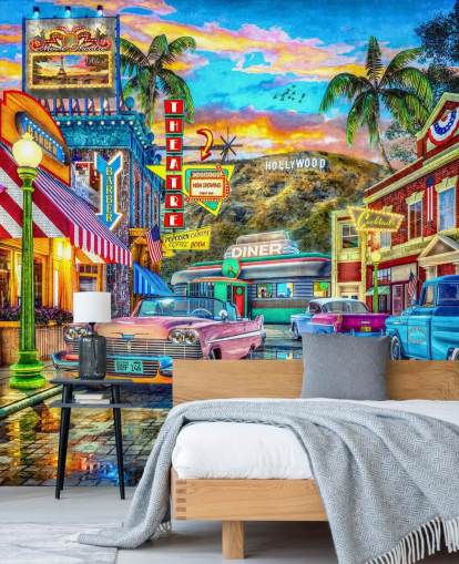 colourful hollywood street wallpaper colourful hollywood street wallpaper