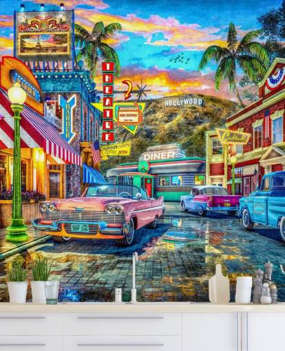 fond d'écran coloré de rue hollywood