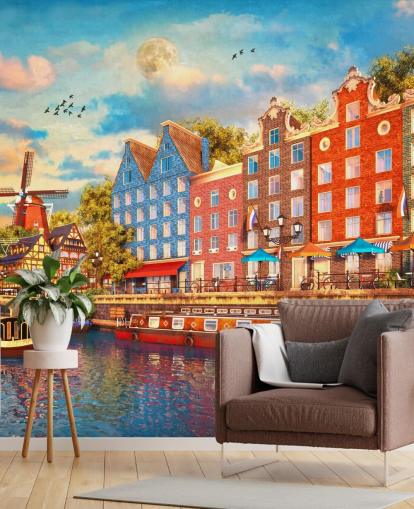 colourful houses in old amsterdam wallpaper colourful houses in old amsterdam wallpaper