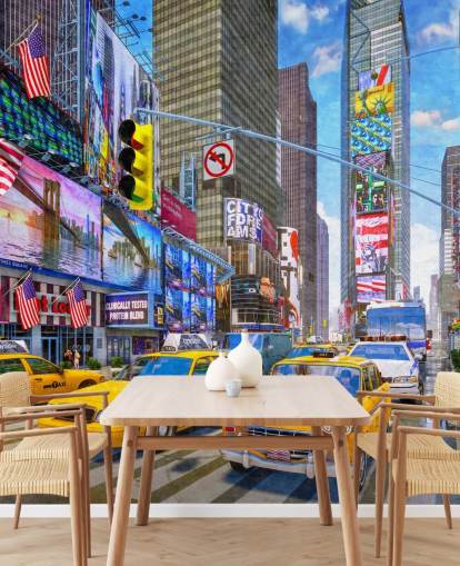 gelbe Taxis im Times Square Tapete