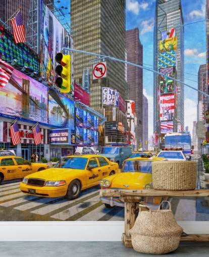 táxis amarelos no papel de parede times square táxis amarelos no papel de parede times square