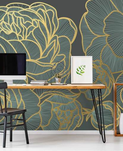 dark floral and gold lines wallpaper dark floral and gold lines wallpaper