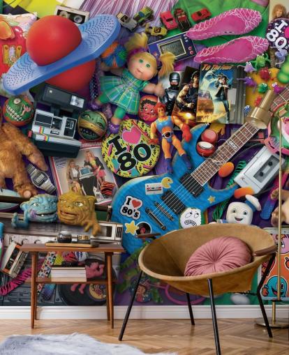 1980s Montage Retro Wallpaper