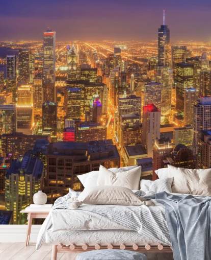 fondo de pantalla colorido chicago en la noche