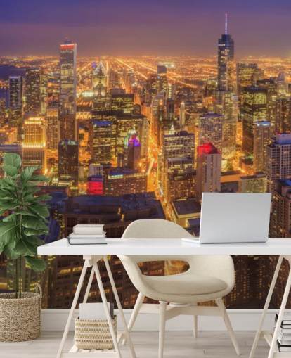 färgglada Chicago på natten tapeter