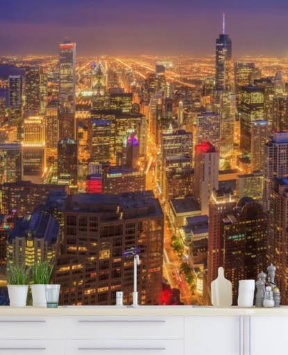 fondo de pantalla colorido chicago en la noche