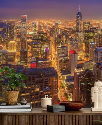 fondo de pantalla colorido chicago en la noche fondo de pantalla colorido chicago en la noche