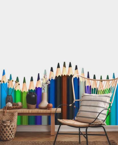 Coloured Pencils Bright Wallpaper
