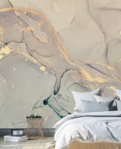 papier peint mural en marbre personnalisable teinté gris clair et lilas appelé Dreamy Marble Effect pour les cuisines, les chambres et les salles de bain