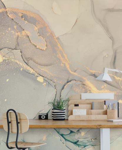 papier peint mural en marbre personnalisable teinté gris clair et lilas appelé Dreamy Marble Effect pour les cuisines, les chambres et les salles de bain