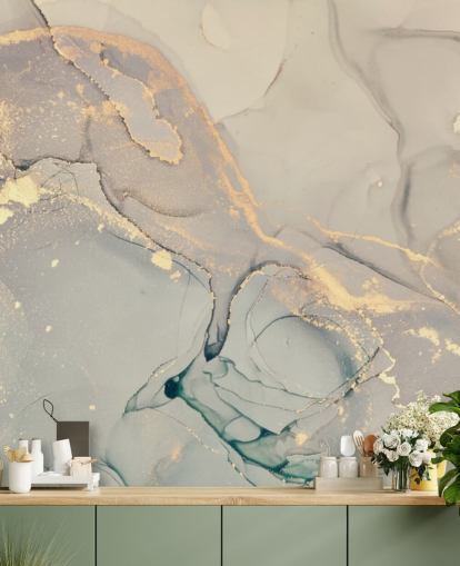 lichtgrijze en lila getinte aanpasbare marmeren behangmuurschildering genaamd Dreamy Marble Effect voor keukens, slaapkamers en badkamers lichtgrijze en lila getinte aanpasbare marmeren behangmuurschildering genaamd Dreamy Marble Effect voor keukens, slaapkamers en badkamers
