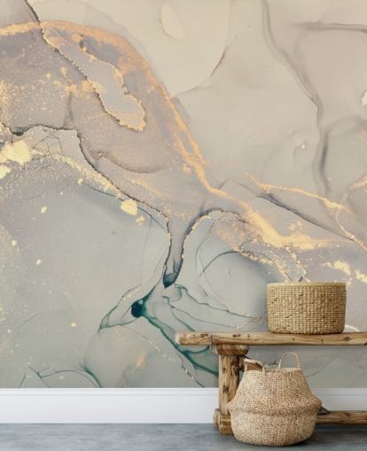 carta da parati murale in marmo personalizzabile color grigio chiaro e lilla chiamato Dreamy Marble Effect per cucine, camere da letto e bagni