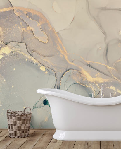 Hellgrau und lila getöntes, personalisierbares Marmortapeten-Wandbild namens Dreamy Marble Effect für Küchen, Schlafzimmer und Badezimmer