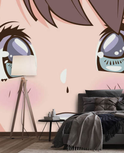 söpö anime kasvot tapetti