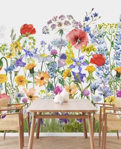 painted growing flowers wallpaper painted growing flowers wallpaper