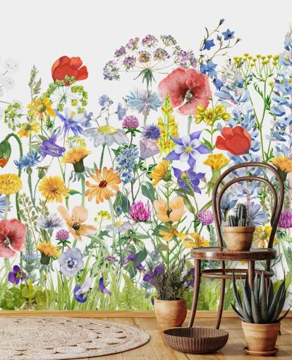 papel pintado flores en crecimiento papel pintado flores en crecimiento