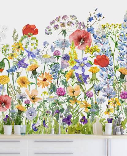 papel pintado flores en crecimiento