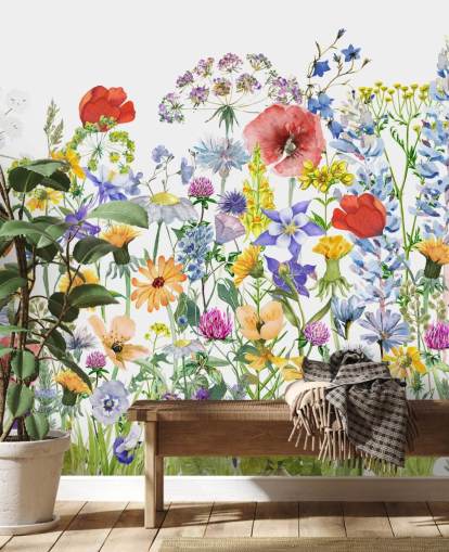 papel pintado flores en crecimiento papel pintado flores en crecimiento