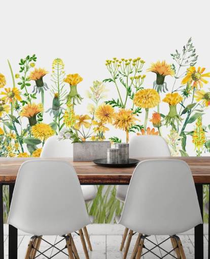 papier peint fleurs jaunes papier peint fleurs jaunes