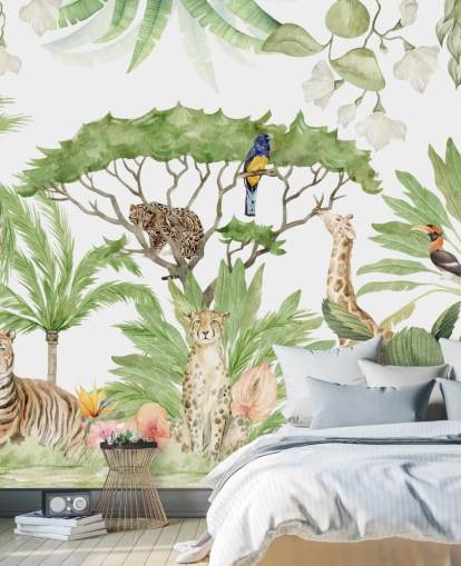 safari animal jungle behang