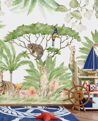 papel de parede safari animal jungle