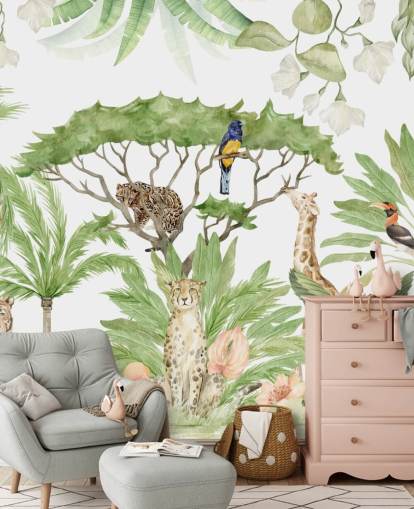 papel de parede safari animal jungle