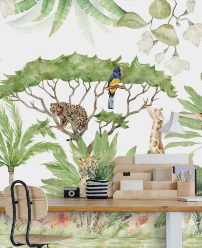 papel de parede safari animal jungle