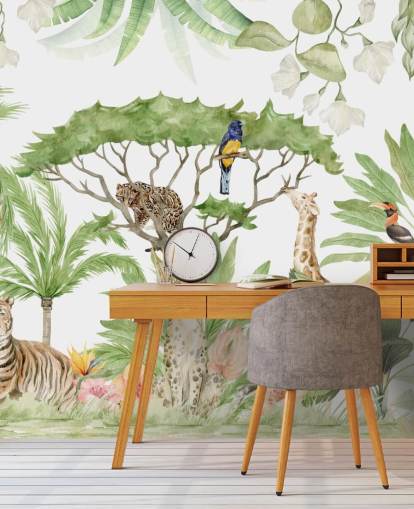 papel de parede safari animal jungle