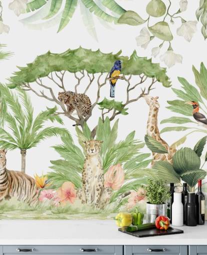 safari animal jungle behang