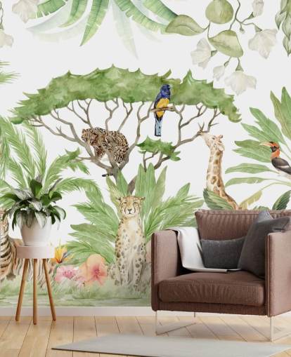 papel de parede safari animal jungle