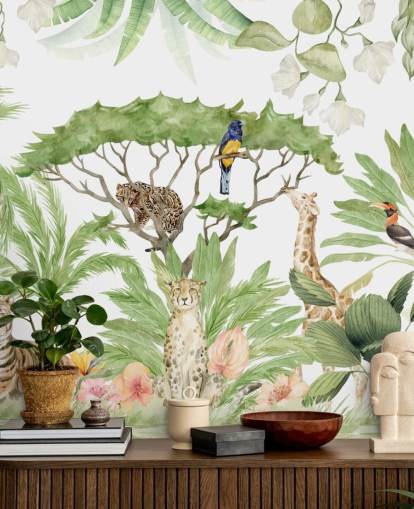 carta da parati safari animal jungle