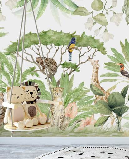 safari animal jungle behang