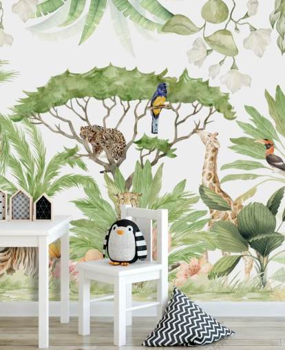 safari animal jungle behang