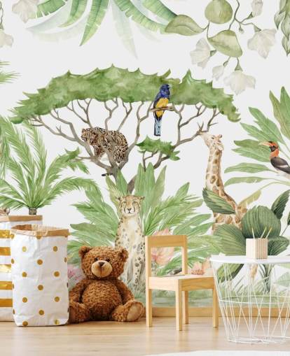 papier peint jungle animaux safari