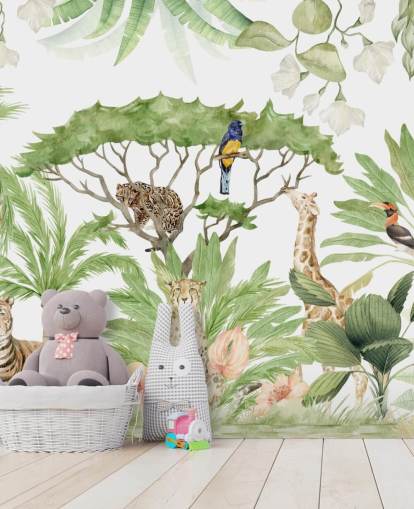 papier peint jungle animaux safari