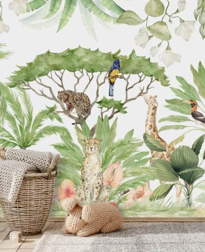 papier peint jungle animaux safari