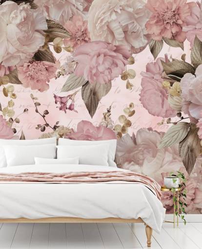 light pink and off white peonies wallpaper