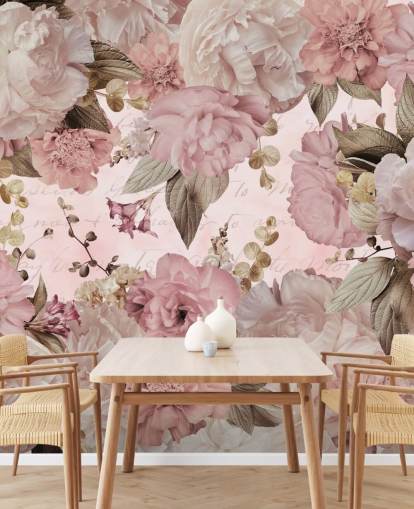 papel pintado de peonías rosa claro y blanco roto papel pintado de peonías rosa claro y blanco roto