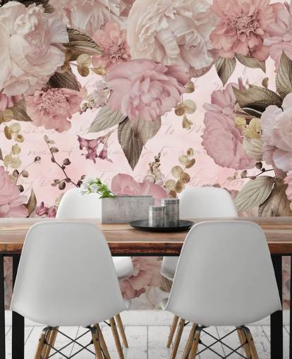 papier peint pivoines rose clair et blanc cassé papier peint pivoines rose clair et blanc cassé